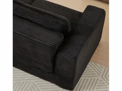 Online Hauss Spole Sofá modular convertible de 2 plazas con otomanas extraíbles - Pana negra Negro