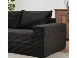 Online Hauss Spole Sofá modular convertible de 2 plazas con otomanas extraíbles - Pana negra Negro