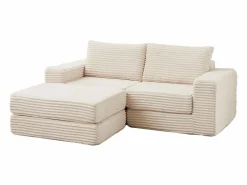 Discount Sofá modular convertible de 2 plazas con otomanas extraíbles - Pana Sofá Modular