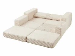 Discount Sofá modular convertible de 2 plazas con otomanas extraíbles - Pana Sofá Modular