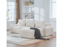 Online Sofá modular de 3 plazas - 268 x 174 x 80 cm - con 1 otomana + portavasos + bolsillo de almacenamiento - terciopelo - Sofá Modular