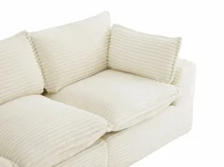 Online Vente-unique Sofá modular de esquina con puf de pana gruesa CYROMA Beige