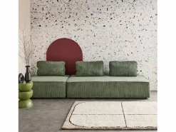 Clearance Sweeek Sofá modular de pana, 3 plazas Verde
