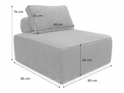 Clearance Sofá modular de pana, 2 plazas Sofá Modular