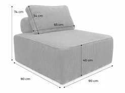 Clearance Sofá modular de pana, 2 plazas Sofá Modular