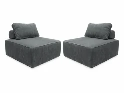 Best Sweeek Sofá modular de pana, 2 plazas oscuro Gris
