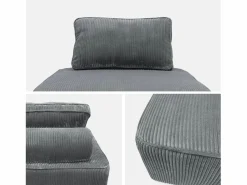Best Sweeek Sofá modular de pana, 2 plazas oscuro Gris