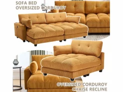 Sofá Modular de Terciopelo – con USB y Portavasos – Multifuncional para Espacios Pequeños – 112×140×81 cm
