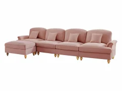 Sofá modular Diseño curvo Patas torneadas Asiento denso Chenilla