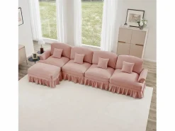 Sofá modular Diseño curvo Patas torneadas Asiento denso Chenilla