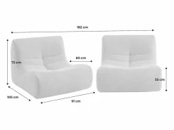 Clearance Sofá modular en borreguito texturizado, 2 plazas Sofá Modular