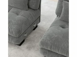 New Sofá modular esquina 4 plazas - con 2 pouf y 6 cojines - DIY forma U/L - 406x145x81cm - Todos Los Sofás|Sofá Modular