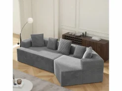 Clearance KOMHTOM Sofá modular, estampado de nubes, terciopelo acanalado, embalaje totalmente comprimido, sin montaje, Gris