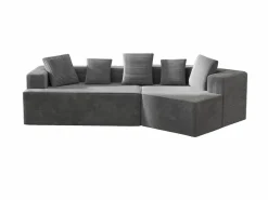 Clearance KOMHTOM Sofá modular, estampado de nubes, terciopelo acanalado, embalaje totalmente comprimido, sin montaje, Gris