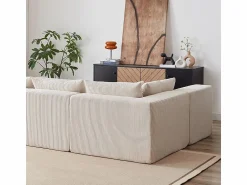 Sale Sofá modular ángulo - Terciopelo acanalado - 3/4 plazas - 3 cojines y 3 orejeros - Sofás Club