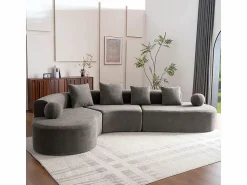 Outlet Sofá modular ángulo izquierdo Chenilla - 5 Plazas - 4 orejeros - - 327x215x65cm Sofás Club