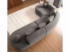 Outlet Sofá modular ángulo izquierdo Chenilla - 5 Plazas - 4 orejeros - - 327x215x65cm Sofás Club
