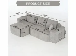 Sale Sofá modular ángulo izquierdo - Chenilla - 3 cojines y 2 orejeros - 262x144x65cm Sofás Club