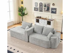 Sale Sofá modular ángulo izquierdo - Chenilla - 3 cojines y 2 orejeros - 262x144x65cm Sofás Club