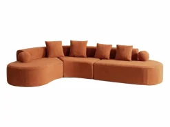Discount DripeX Sofá modular ángulo izquierdo Chenilla - 5 Plazas - 4 orejeros - - 327x215x65cm Naranja