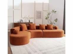Discount DripeX Sofá modular ángulo izquierdo Chenilla - 5 Plazas - 4 orejeros - - 327x215x65cm Naranja
