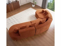 Discount DripeX Sofá modular ángulo izquierdo Chenilla - 5 Plazas - 4 orejeros - - 327x215x65cm Naranja