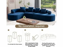 Online Sofá modular ángulo izquierdo Chenilla - 5 Plazas - 4 orejeros - - 327x215x65cm Sofás Club