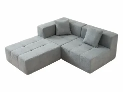 DripeX Sofá modular ángulo tela - puf y 2 orejeros - - 270x100x60cm