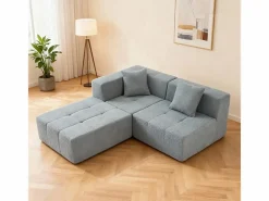 DripeX Sofá modular ángulo tela - puf y 2 orejeros - - 270x100x60cm
