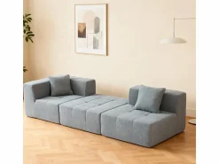 DripeX Sofá modular ángulo tela - puf y 2 orejeros - - 270x100x60cm