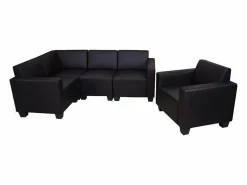 Best MCW Sofá Moncalieri (2 piezas), Negro