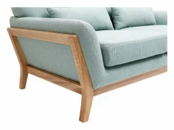 New Sofá nórdico 2 plazas azul claro patas madera YOKO Sofá Escandinavo|Sofá - 3 Plazas
