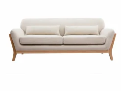Hot Miliboo Sofá nórdico 3 plazas patas madera YOKO Beige