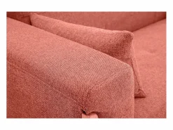 Clearance Miliboo Sofá nórdico 3 plazas de tejido efecto aterciopelado texturizado y madera clara FJORD Terracota
