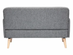 Best Miliboo Sofá nórdico 2 plazas de tejido y madera clara ISKO Gris claro