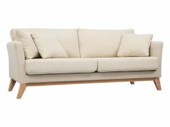 Miliboo Sofá nórdico 3 plazas desenfundable y patas madera OSLO