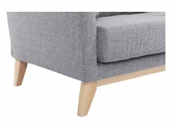 Miliboo Sofá nórdico 2 plazas desenfundable claro y patas madera clara OSLO