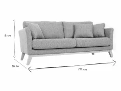 New Sofá nórdico 3 plazas desenfundable patas madera OSLO Sofá Escandinavo|Sofá - 3 Plazas