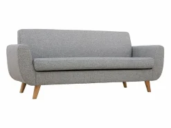 Best Miliboo Sofá nórdico 3 plazas y madera PURE Gris claro