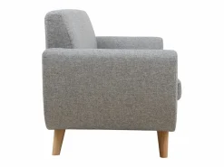 Best Miliboo Sofá nórdico 3 plazas y madera PURE Gris claro