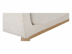 Hot Miliboo Sofá nórdico 2 plazas efecto borreguillo con patas de madera OSLO Blanco