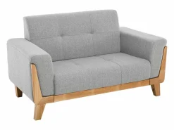 New Miliboo Sofá nórdico 2 plazas con patas de madera FJORD Gris claro
