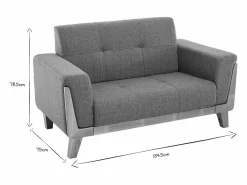 New Miliboo Sofá nórdico 2 plazas con patas de madera FJORD Gris claro