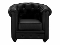 Sale Sofá 3p + 1 sillón CHESTERFIELD - Piel sintética - Conjunto Sofá Y Sillón