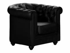 Sale Sofá 3p + 1 sillón CHESTERFIELD - Piel sintética - Conjunto Sofá Y Sillón