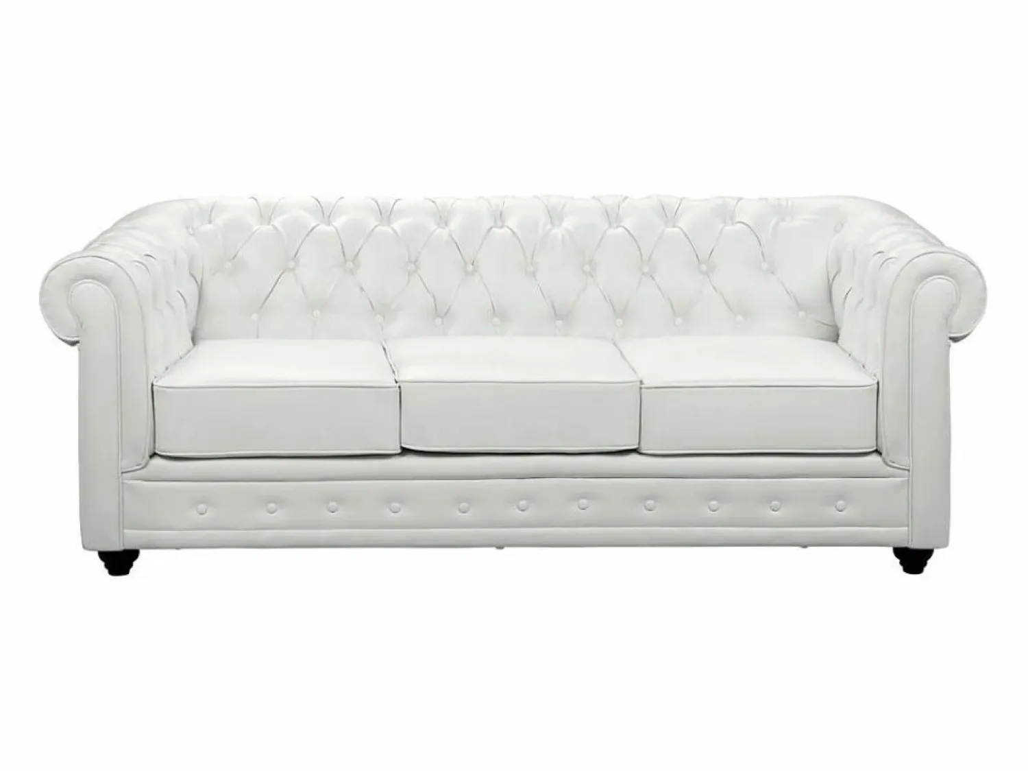Outlet Sofá 3p + 1 sillón CHESTERFIELD - Piel sintética - Conjunto Sofá Y Sillón