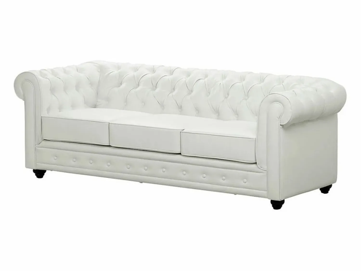 Outlet Sofá 3p + 1 sillón CHESTERFIELD - Piel sintética - Conjunto Sofá Y Sillón
