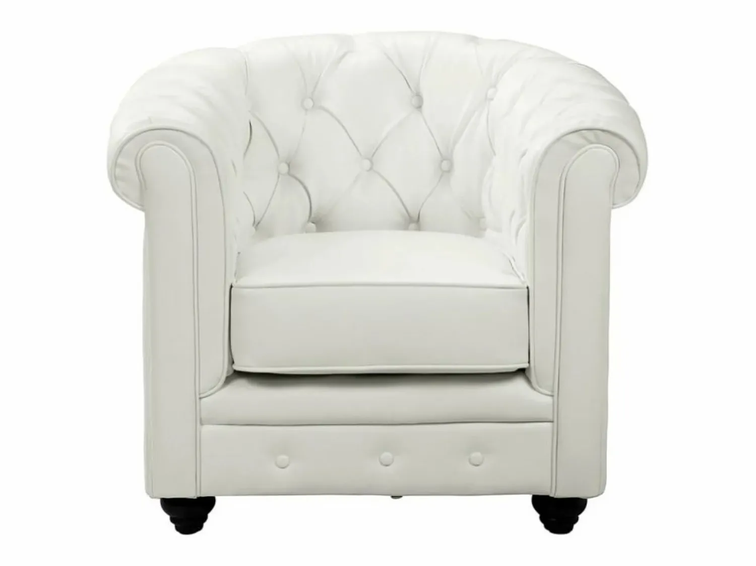 Outlet Sofá 3p + 1 sillón CHESTERFIELD - Piel sintética - Conjunto Sofá Y Sillón