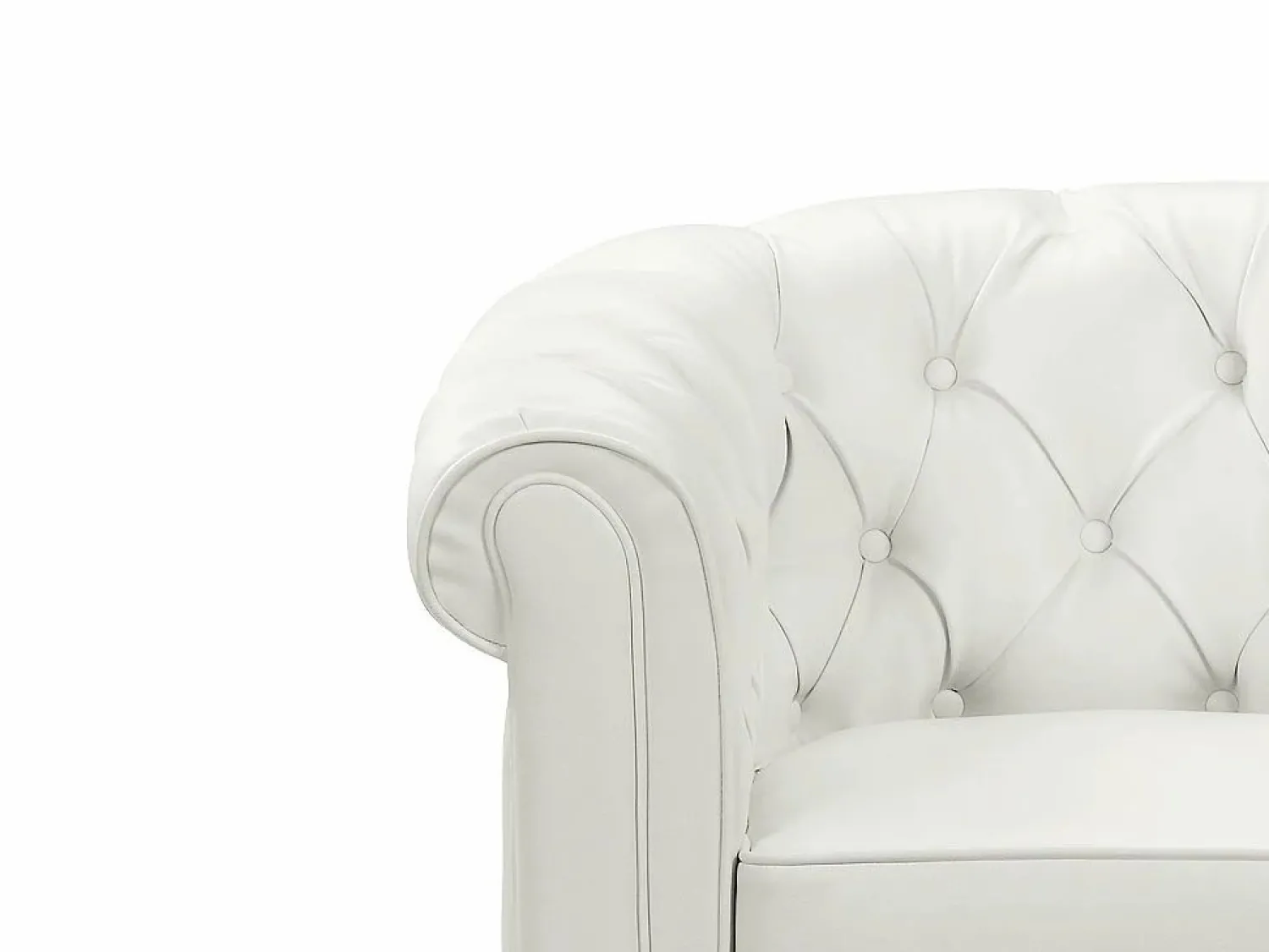 Outlet Sofá 3p + 1 sillón CHESTERFIELD - Piel sintética - Conjunto Sofá Y Sillón