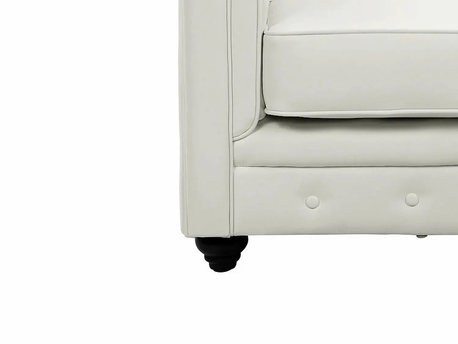 Outlet Sofá 3p + 1 sillón CHESTERFIELD - Piel sintética - Conjunto Sofá Y Sillón